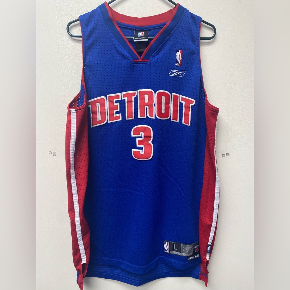Detroit Pistons Ben Wallace Vintage Reebok NBA Authentics Jersey Size Mens L +2